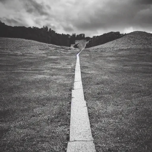 Prompt: portrait of the long path to heaven, wide shot, sharp focus