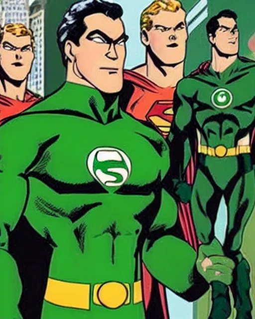 Image similar to supermen dressed like green lantern