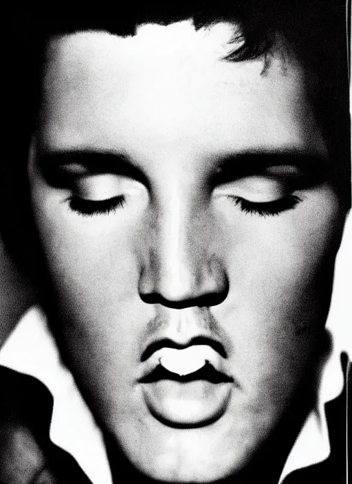 Prompt: photo closeup portrait of superstar elvis presley by pascal rostain