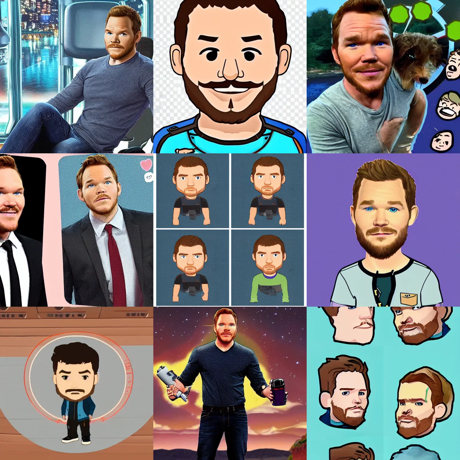 Prompt: chriss pratt as a bitmoji