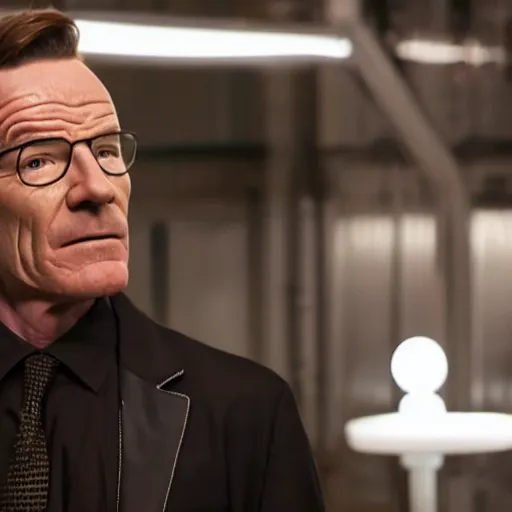 Image similar to still of Bryan Cranston as Carlton Drake, Riot symbiote from Venom (2018), night time, 4k