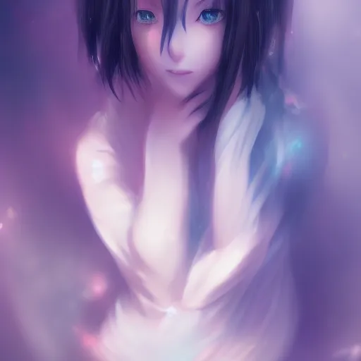 Image similar to A realistic anime painting of a beautiful female wired to a colossal computer, digital painting by Sakimichan, Makoto Shinkai, WLOP, Rossdraws, Pixivs and , digital painting. trending on Pixiv. SFW version —H 1080 —W 1920