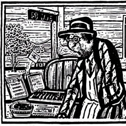 Image similar to a man by robert crumb