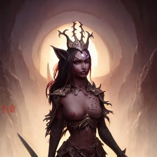 Image similar to dark elf princess, highly detailed, d & d, fantasy, highly detailed, digital painting, trending on artstation, concept art, sharp focus, illustration, global illumination, shaded, art by artgerm and greg rutkowski and fuji choko and viktoria gavrilenko and hoang lap