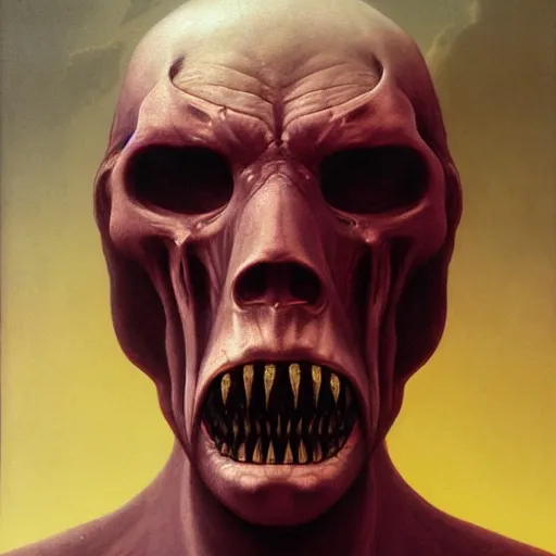 Image similar to Angry Pirate portrait, dark fantasy, maroon, artstation painted by Zdzisław Beksiński and Wayne Barlowe