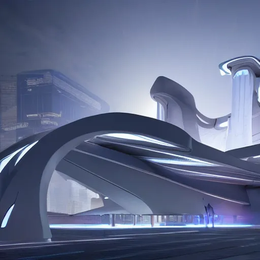 Image similar to a futuristic cyberpunk temple designed by zaha hadid, unreal engine, night lights, the evolution of humans shown in architectural drawing section