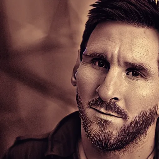 Prompt: photography of Lionel Messi, cinematic, award winning photography by Leonardo Espina