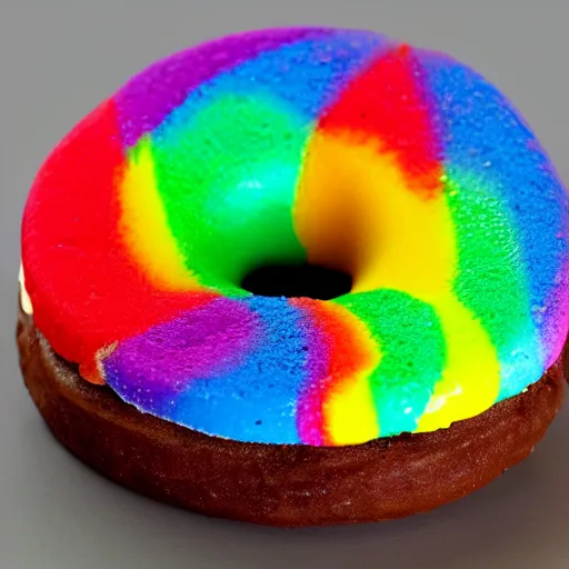 Image similar to rainbow fudge donut 4k