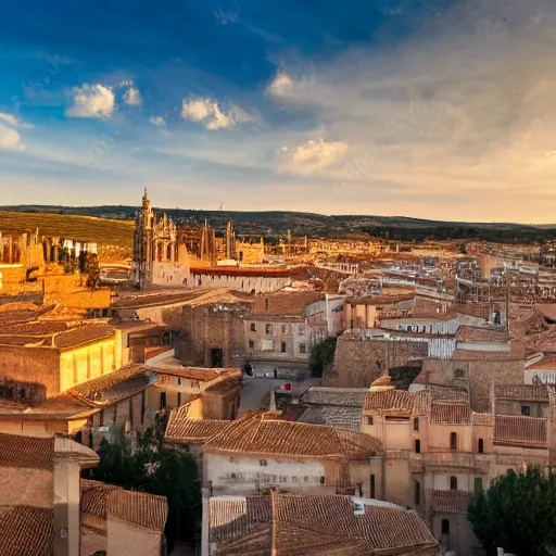 Image similar to city of zamora in spain, futuristic, high quality photo