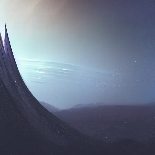 Image similar to No Man's Sky, planet landscape, height quality digital painting