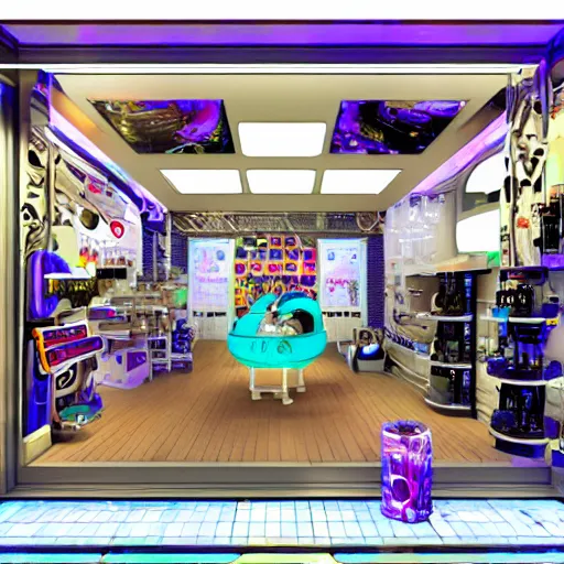 Image similar to alien shop, futuristic