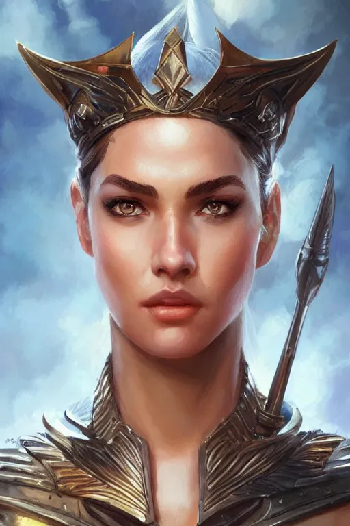 Image similar to amazon valkyrie athena, d & d, fantasy, portrait, highly detailed, headshot, digital painting, trending on artstation, concept art, sharp focus, illustration, art by artgerm and greg rutkowski and magali villeneuve