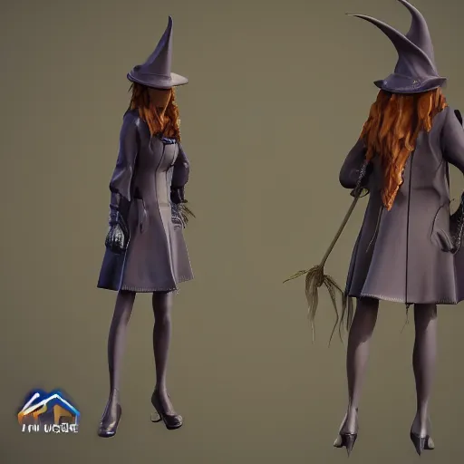 Image similar to research scientist witch. 3 d character design rendered in unreal, uhd