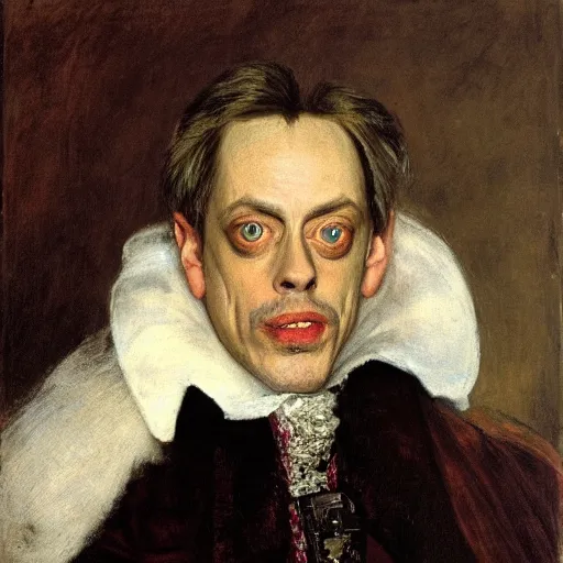 Image similar to steve buscemi as an 1 8 th century nobleman, painted by john everett millais