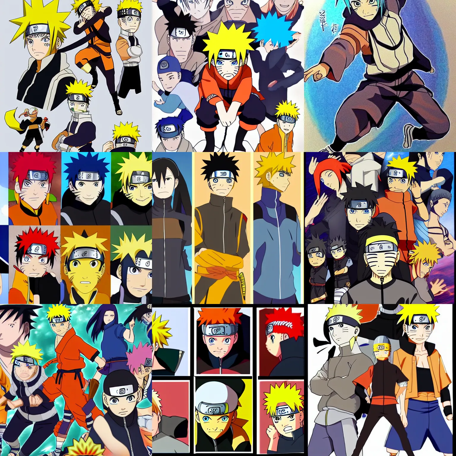 Prompt: naruto drawn in the style of avatar the last airbender, cartoon drawing