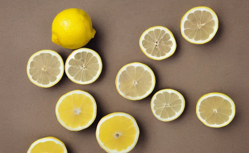 Image similar to lemons a plywood, product photography