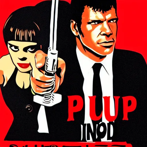 Image similar to pulp fiction in style by mark shagal