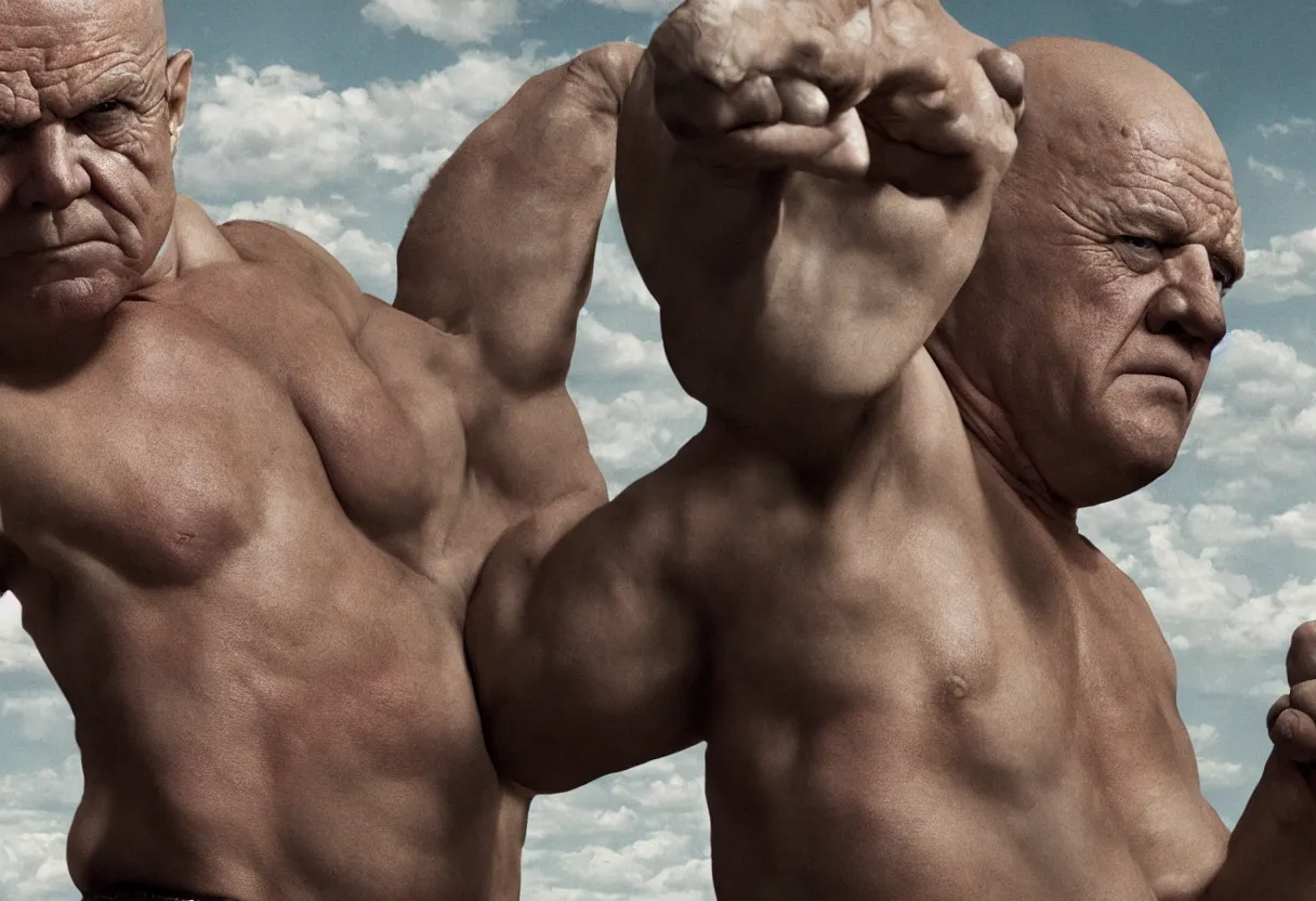 Prompt: muscle man in breaking bad 4k, hd, photorealistic