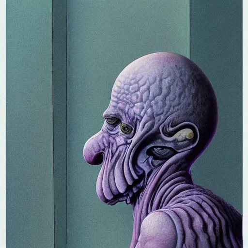 Prompt: squidward by wayne barlowe