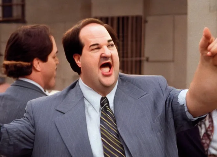 Image similar to Kevin Malone as Gordon Gecko in Wall Street 1987