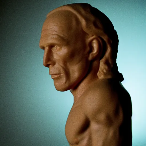 Prompt: a polymer clay statuette of Ed Harris, studio lighting, F 1.4 Kodak Portra