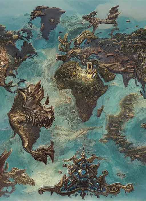 Prompt: fantasyworld map _ by _ filipe _ pagliuso _ and _ justin _ gerard _ symmetric _ fantasy _ highly _ detailed _ realistic _ intricate _ port