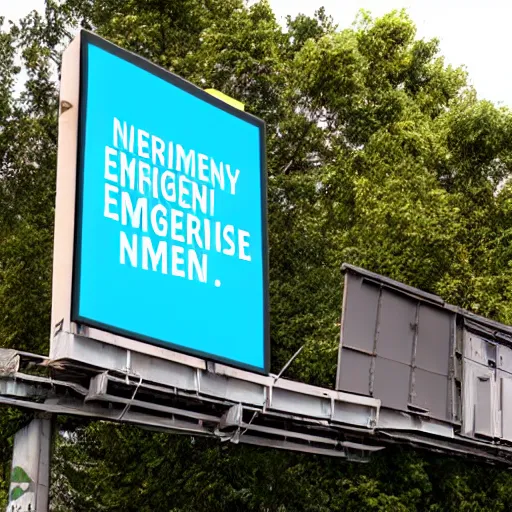 Image similar to ominous emergency warning broadcast on a billboard