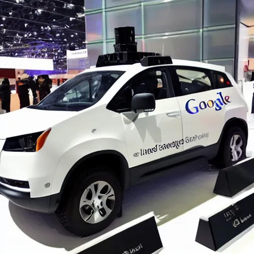 Prompt: google self driving car equipped with multiple rocket launcher system, photo from defense innovations expo 2 0 2 0