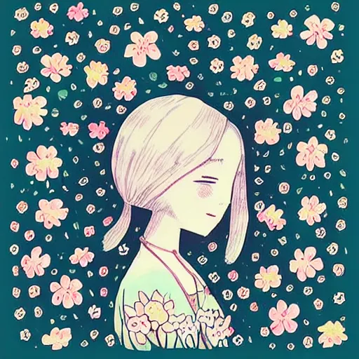 Prompt: maruti_bitamin instagram, girl with flowers