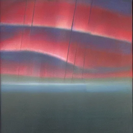 Image similar to the epic abstract painting'blue arctic void with black and red aurora borealis ', by caspar david friedrich!!!, by rothko!!!, stunning masterpiece, trending on artstation