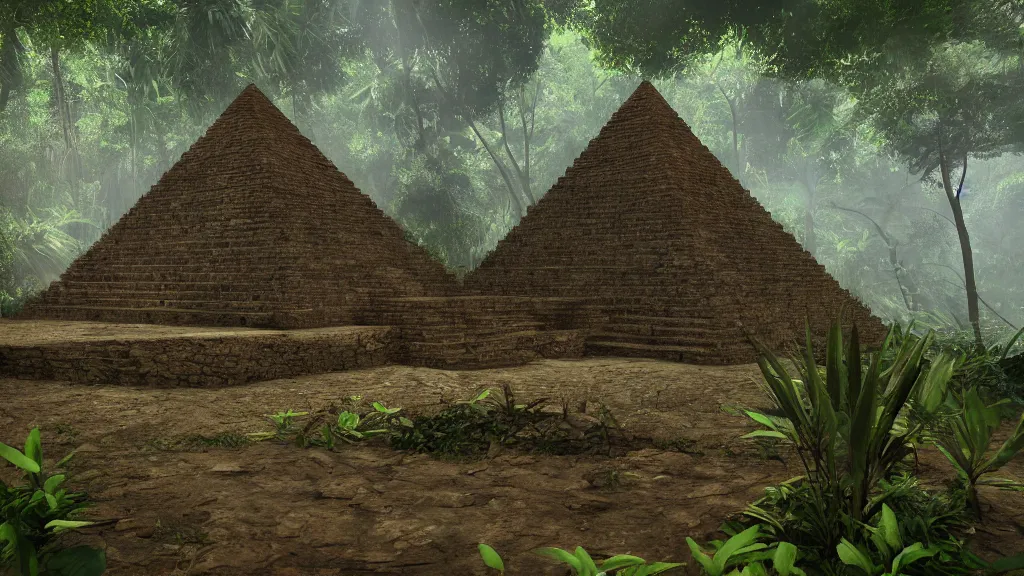 Image similar to A hidden pyramid found in the jungles of Congo very very very beautiful scenery, hd, hdr, ue5, ue6, unreal engine 5, cinematic 4k wallpaper, 8k, ultra detailed, high resolution, artstation, award winning