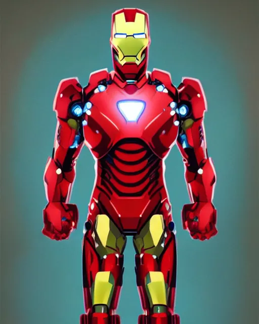 Image similar to ironman in a christmas themed suit, dynamic lighting, fantasy concept art, trending on art station, stunning visuals, creative, cinematic, ultra detailed