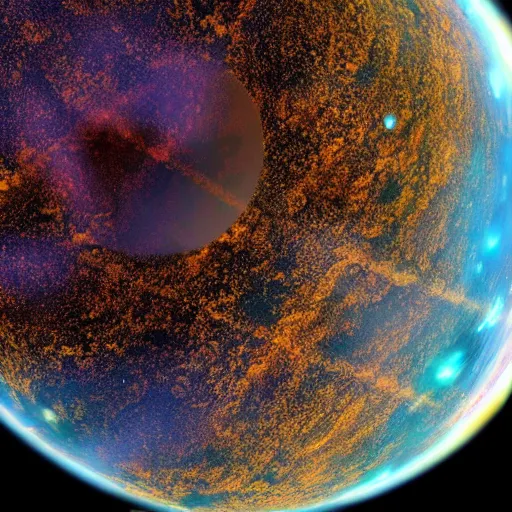 Image similar to picture of planet made of lava taken from the window of a space shuttle in orbit, highly detailed, high quality, bright colors 4 k, unreal engine