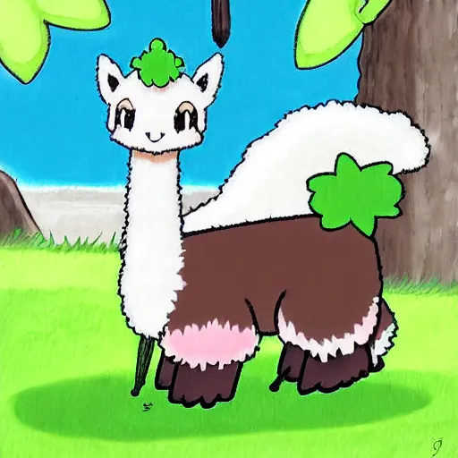 Image similar to an alpaca pokemon by ken sugimori