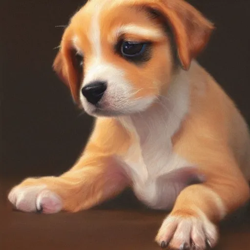 Prompt: of an adorable portrait of a cute puppy