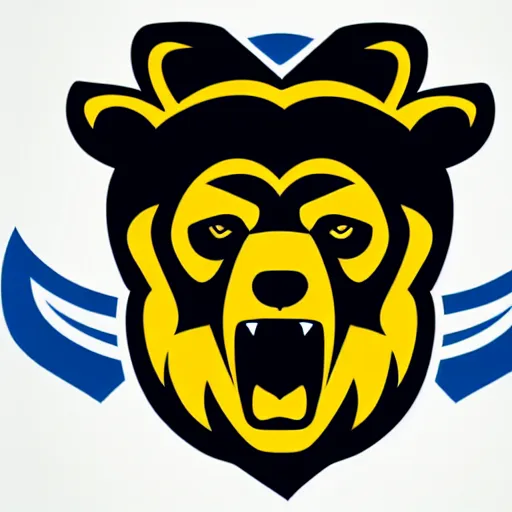 Image similar to A logo for the Bears sports team with a bear mascot grasping a Rugby Union football, vectorised, graphic design, NFL, NBA