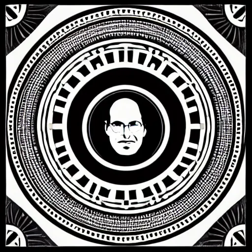 Image similar to steve jobs mandala shepard fairey