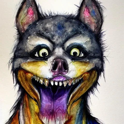 Image similar to water color on paper, chica animatronic portrait, highly detailed, artstation, masterpiece, award - winning,