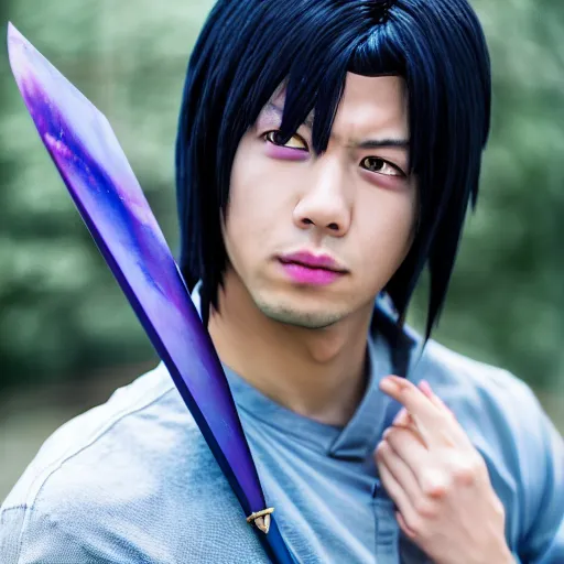 Image similar to sasuke uchiha, iq 4, 1 5 0 mp, 5 0 mm, f 1. 4, iso 2 0 0, 1 / 1 6 0 s, natural light, adobe photoshop, adobe lightroom, photolab, affinity photo, photodirector 3 6 5