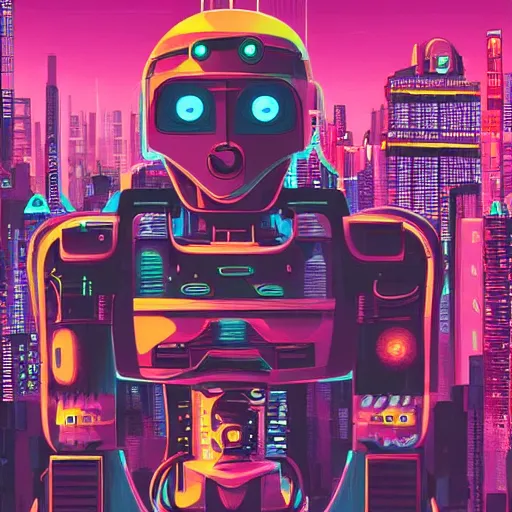 Prompt: a robot uprising rebellion in a cyberpunk city, futuristic, neon, intricate details