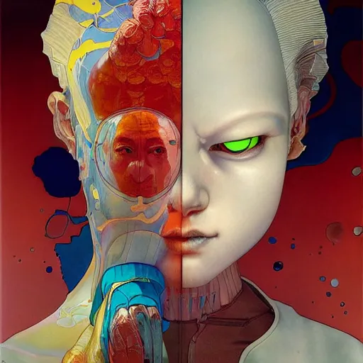 Image similar to citizen portrait soft light painted by james jean and katsuhiro otomo and erik jones, inspired by metropolis anime, smooth face feature, intricate oil painting, high detail illustration, sharp high detail, manga and anime 1 9 9 9