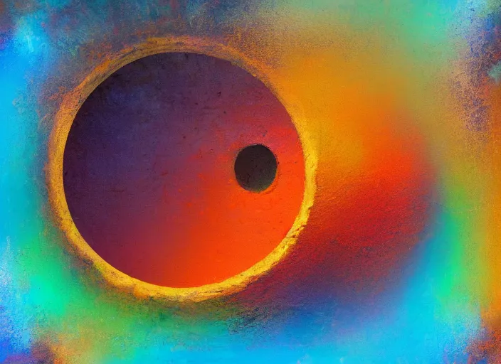 Image similar to abstract holescape, warm colors, nightmare fuel