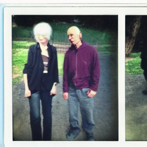 Image similar to found polaroid of weird trash humpers