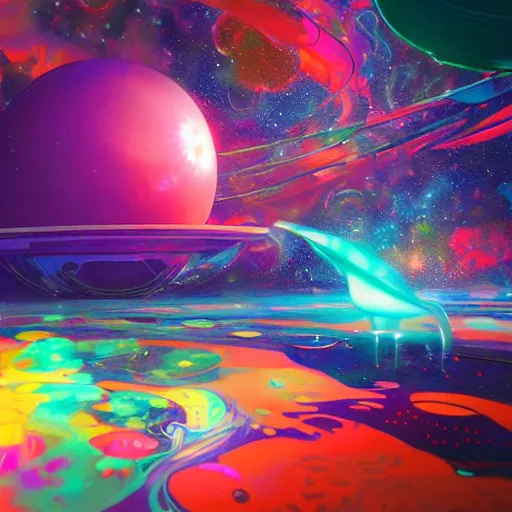 Prompt: psychedelic liquids space, colorful, cinematic, by wlop, by ilyu kuvshinov, by greg rutkowski, by makoto shinkai, super detailed, unreal engine 5, octane render, 8 k, super realistic