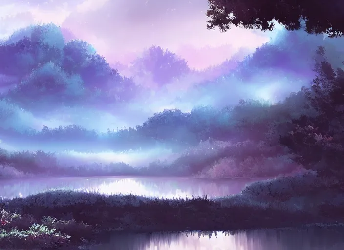 Image similar to mystical scenery , by Sakimori, digital art, pixiv scenery art