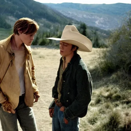 Image similar to Jamie Campbell Bower and Joseph Quinn in Brokeback Mountain (2005)