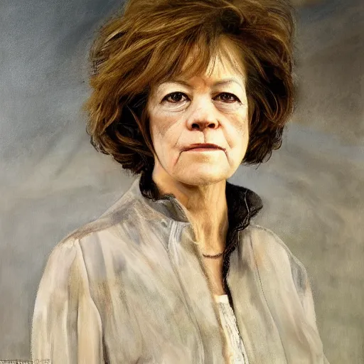 Image similar to high quality, high detail, realistic portrait of susan bennett, painted by andrew wyeth, dramatic lighting, cinematic composition