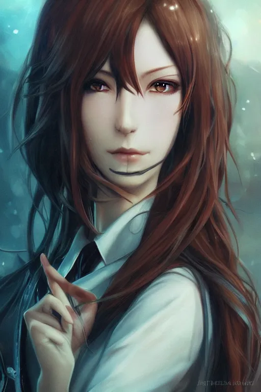 Prompt: highly detailed portrait of makise kurisu from steins gate, labcoat, fantasy art by artgerm, tom bagshaw, charlie bowater, detailed and intricate environment, trending on artstation