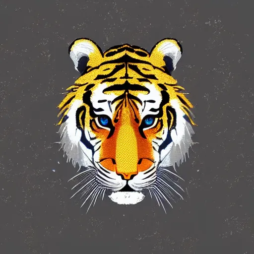 Prompt: incredible half - geometric tiger art illustration