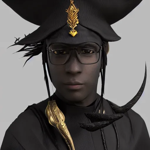 Image similar to a majestic black magic apprentice, final fantasy, black mage, aesthetic, octane render, 8 k